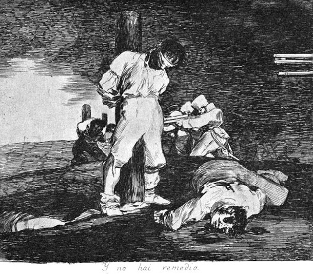 Франсиско Гойя_Лист 15 - Ничего не поделаешь (Y no hay remedio). Расстрел пленных.