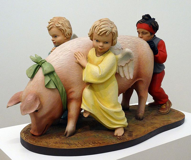 Ushering in Banality by Jeff Koons, wood and paint