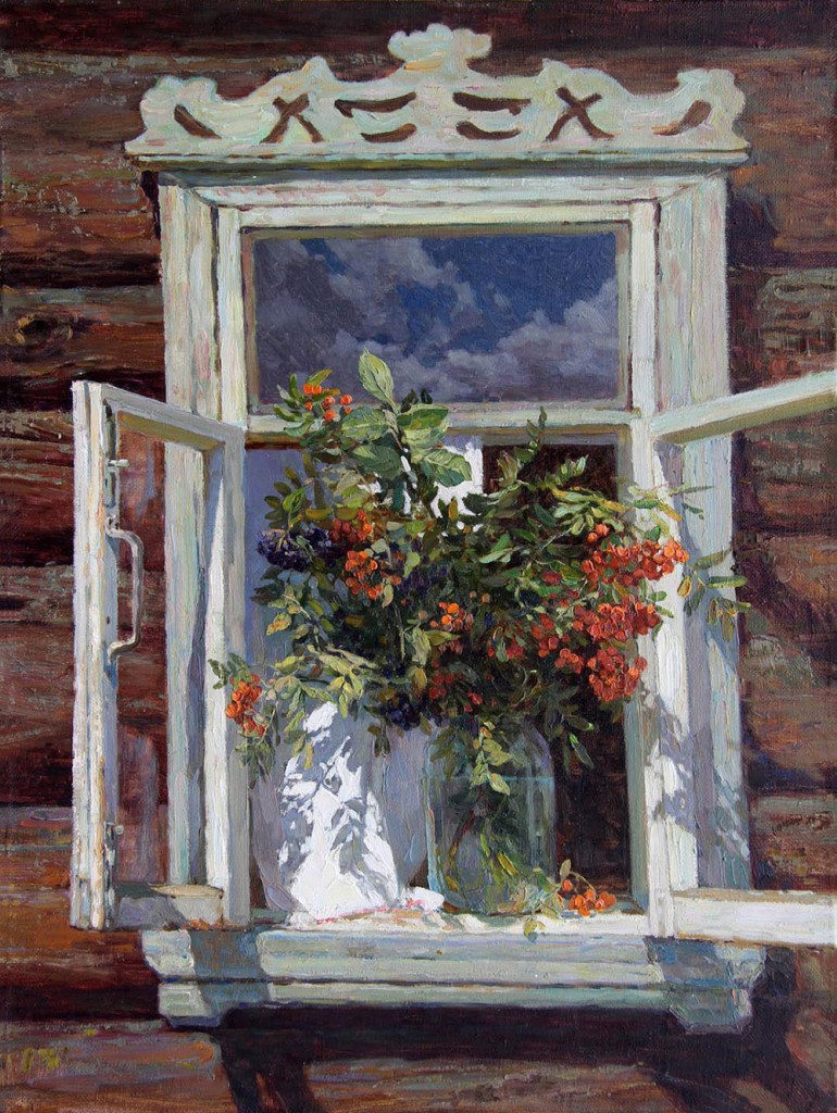 28 - Диана Коробкина "Рябина. Деревенское окно"