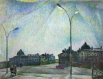 28-Станислав Никиреев - Первый вариант рисунка «Вологда. Белая ночь», цветные карандаши, 1971