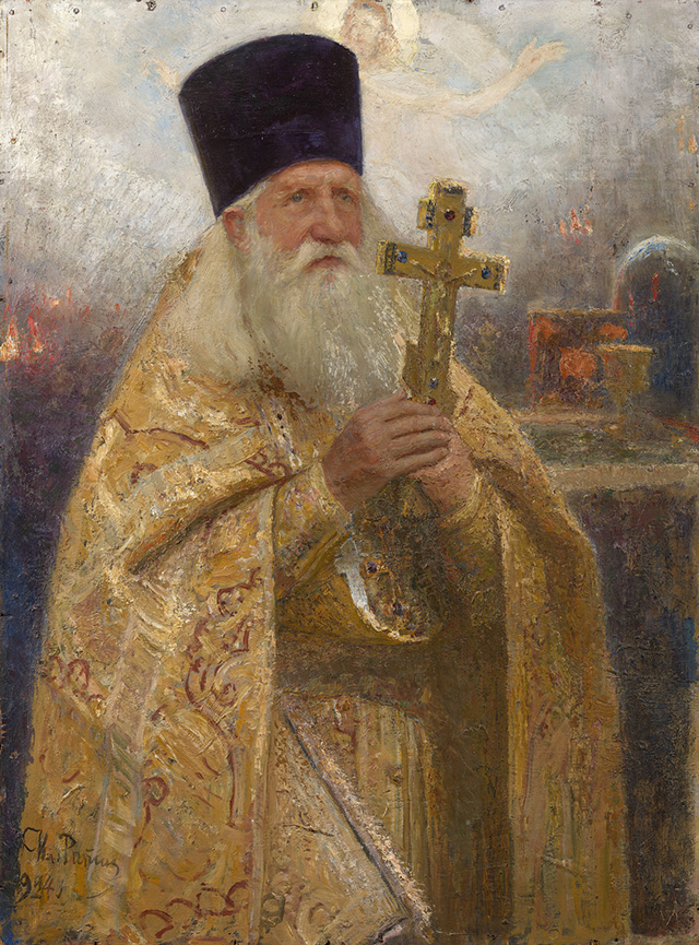 Илья Репин «Портрет отца Иоанна Цветкова» (1924)