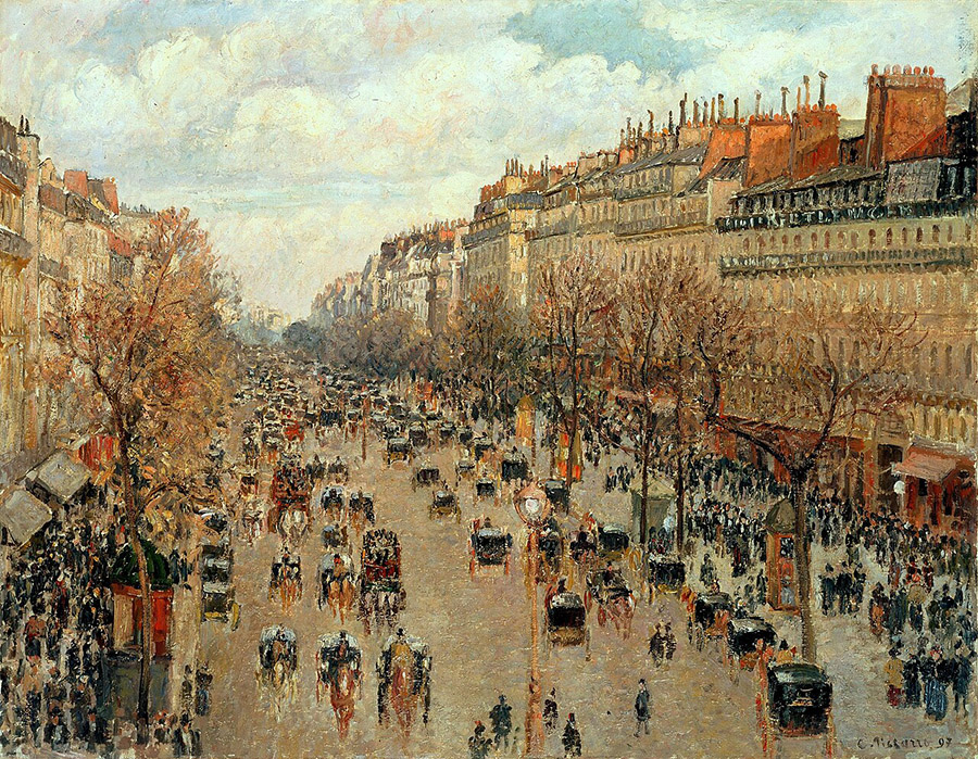 Камиль Писсарро "Бульвар Монмартр в Париже" (1897)