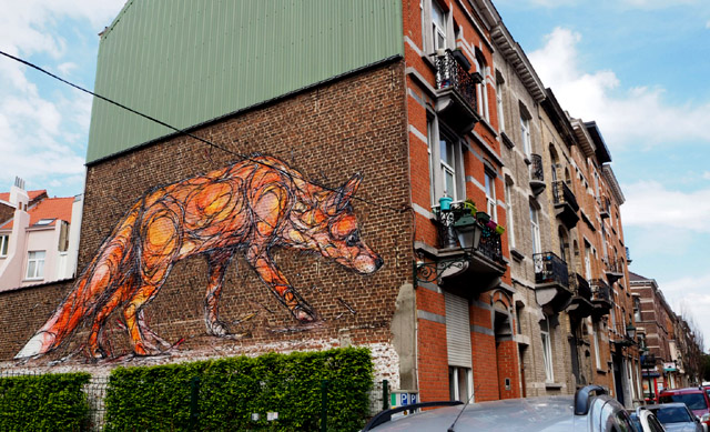 Уличная фреска художника из Антверпена Dzia