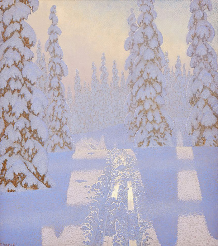 Gustaf Fjaestad "Ski Tracks in the Big Forest"