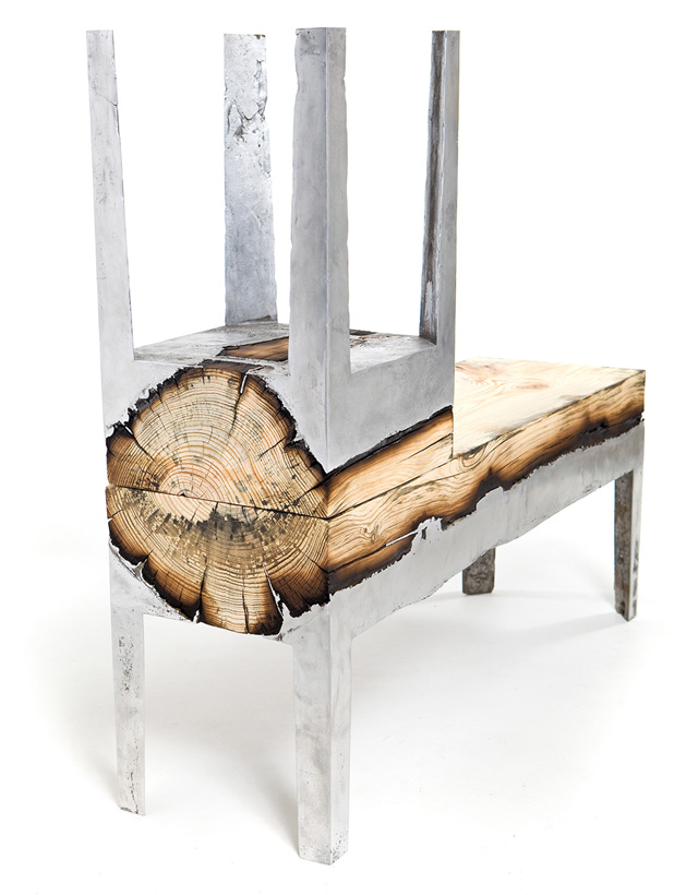 мебель из дерева и алюминия