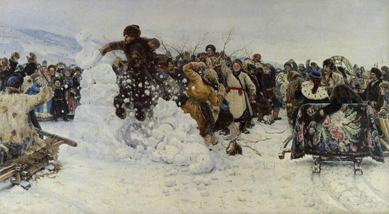 В.И. Суриков. Взятие снежного городка, (1891), холст, масло, фото: ГРМ