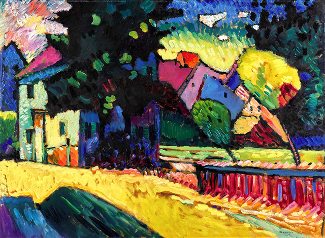 Василий Кандинский, «Мурнау. Пейзаж с зеленым домом»,1909, фото Sotheby's