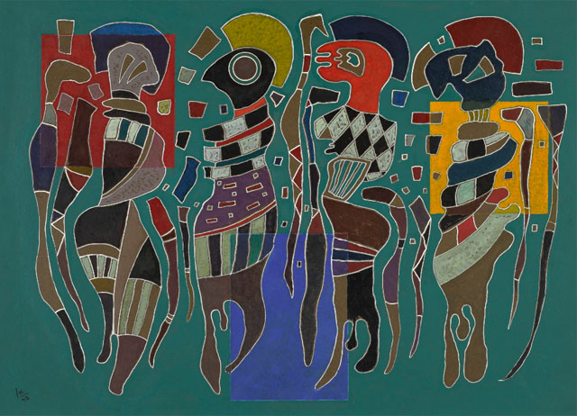 Василий Кандинский, «Четыре фигуры на трех квадратах», 1943, фото Sotheby's