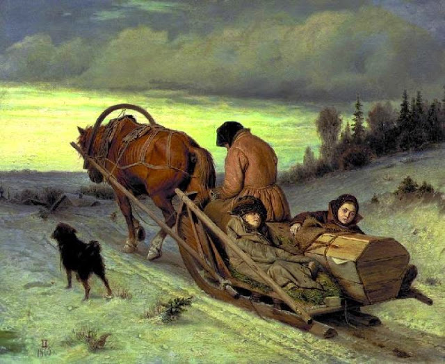 Ранняя версия картины Василия Перова «Проводы на пенсию». Датируется 1865 годом.
