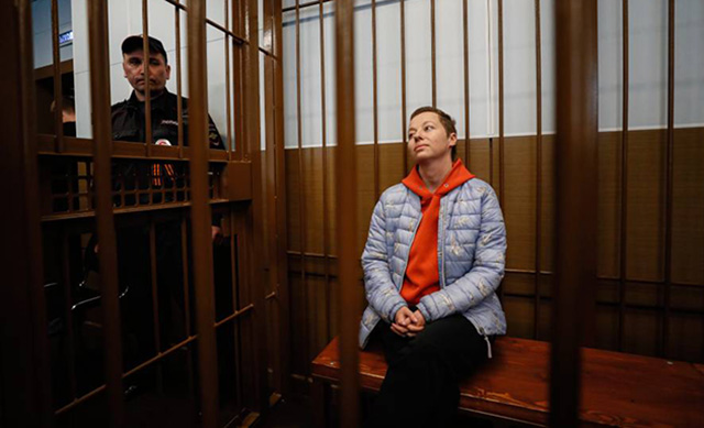 Евгения Беркович в Замоскворецком суде. Фото: Юрий Кочетков / EPA  / TASS