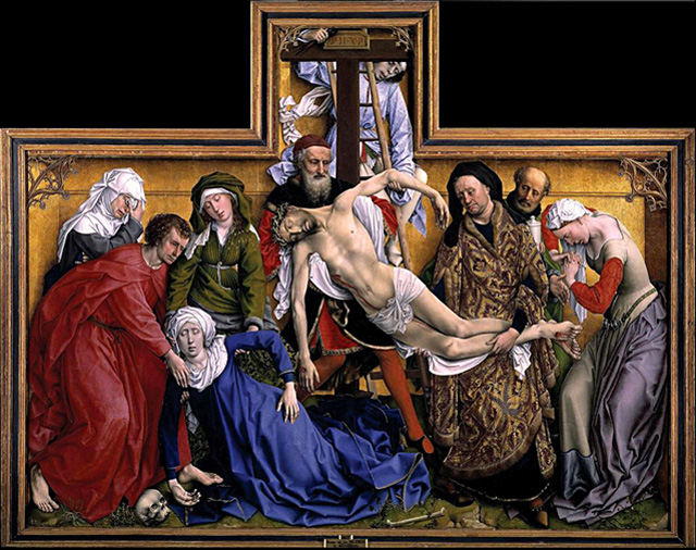 Рогир ван дер Вейден «Снятие с Креста».  Дубовая доска, масло. 220 × 262 см. Около 1435. Музей Прадо (Мадрид). Фото: Museo del Prado. 