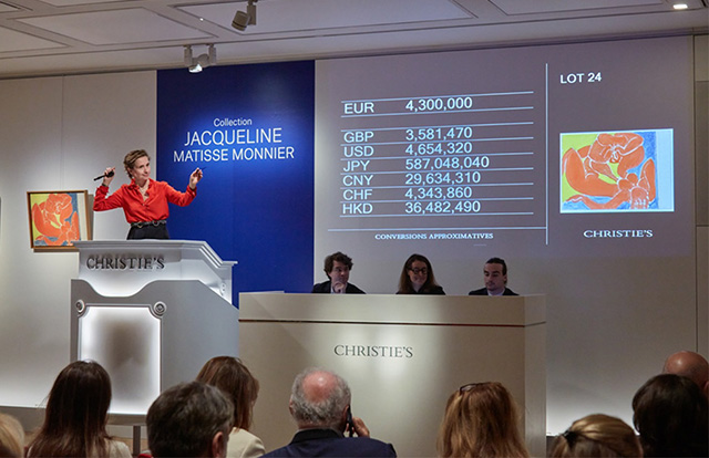 Сесиль Вердье, президент Christie's во Франции, продает Анри Матисса, фото © Christie's Images Ltd, 2022