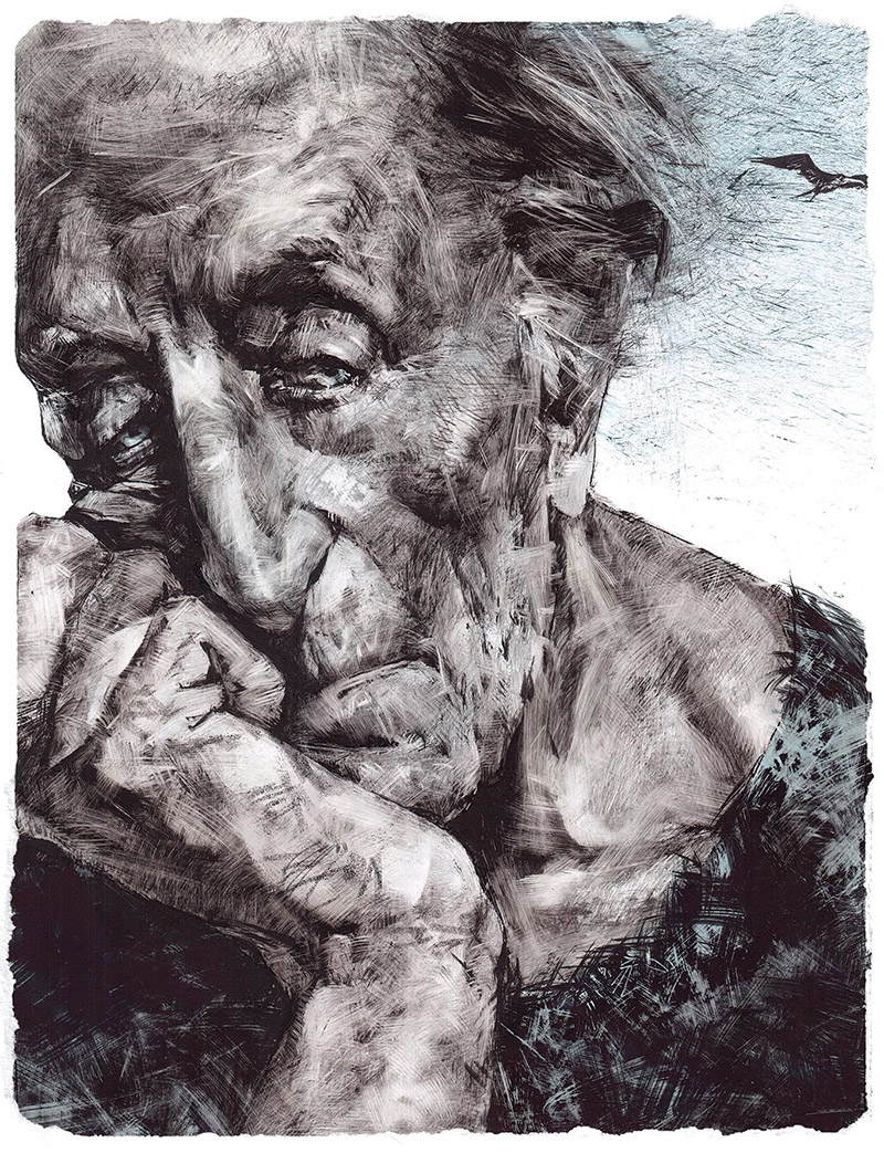 Старик и море, иллюстрация Славы Шульца-01