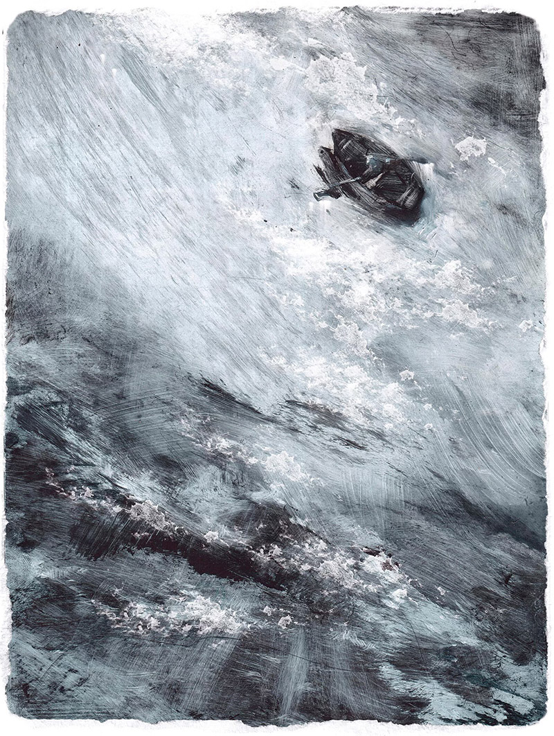 Старик и море, иллюстрация Славы Шульца-04