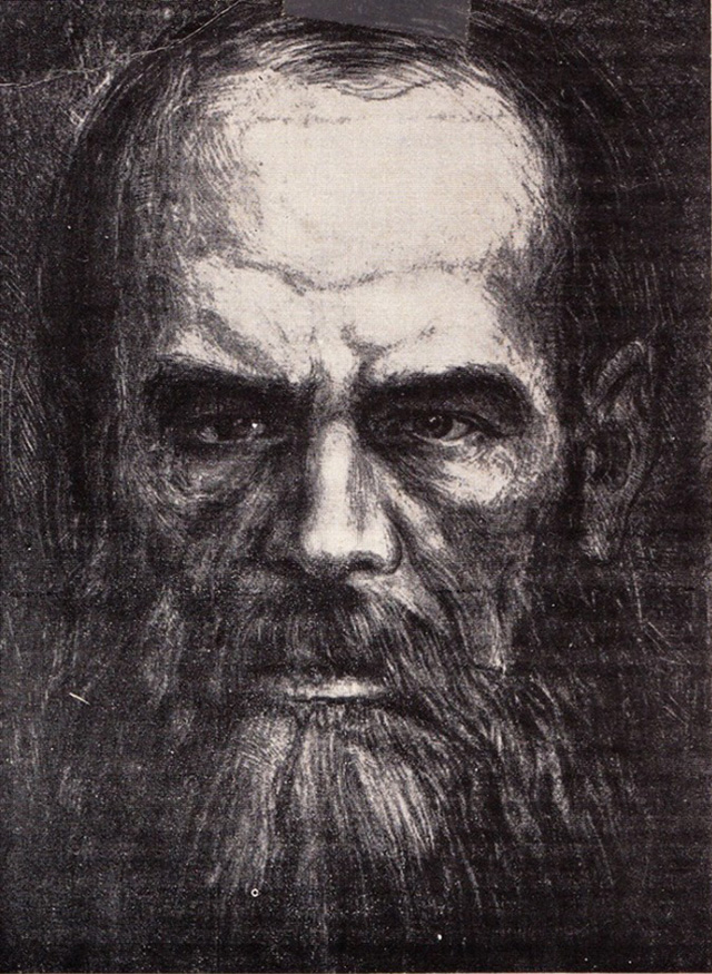 Федор Михайлович Достоевский, литография В.Д. Фалилеева (1921 г)