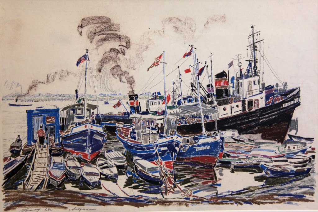 01-Станислав Никиреев - Астрахань, цветные карандаши, 1964