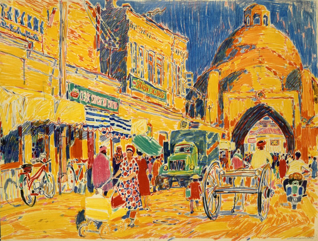 06-Станислав Никиреев - Бухара-3, цветные карандаши, 1966