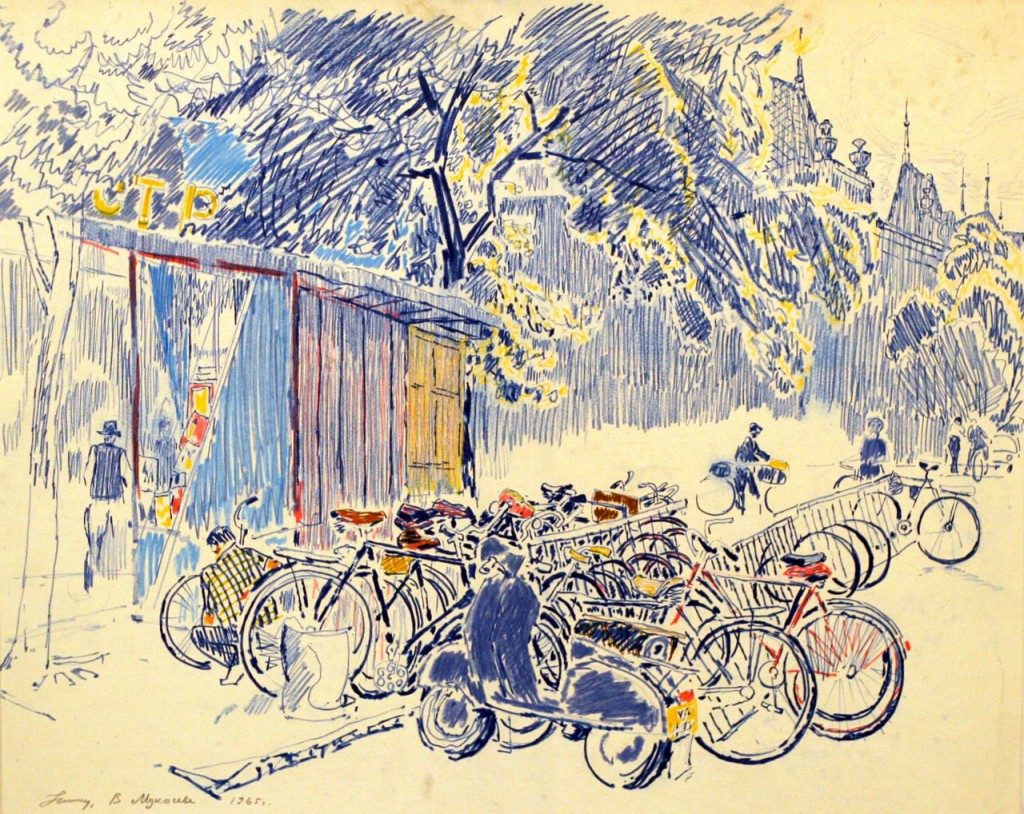 13-Станислав Никиреев - В Мукачеве, цветные карандаши, 1965