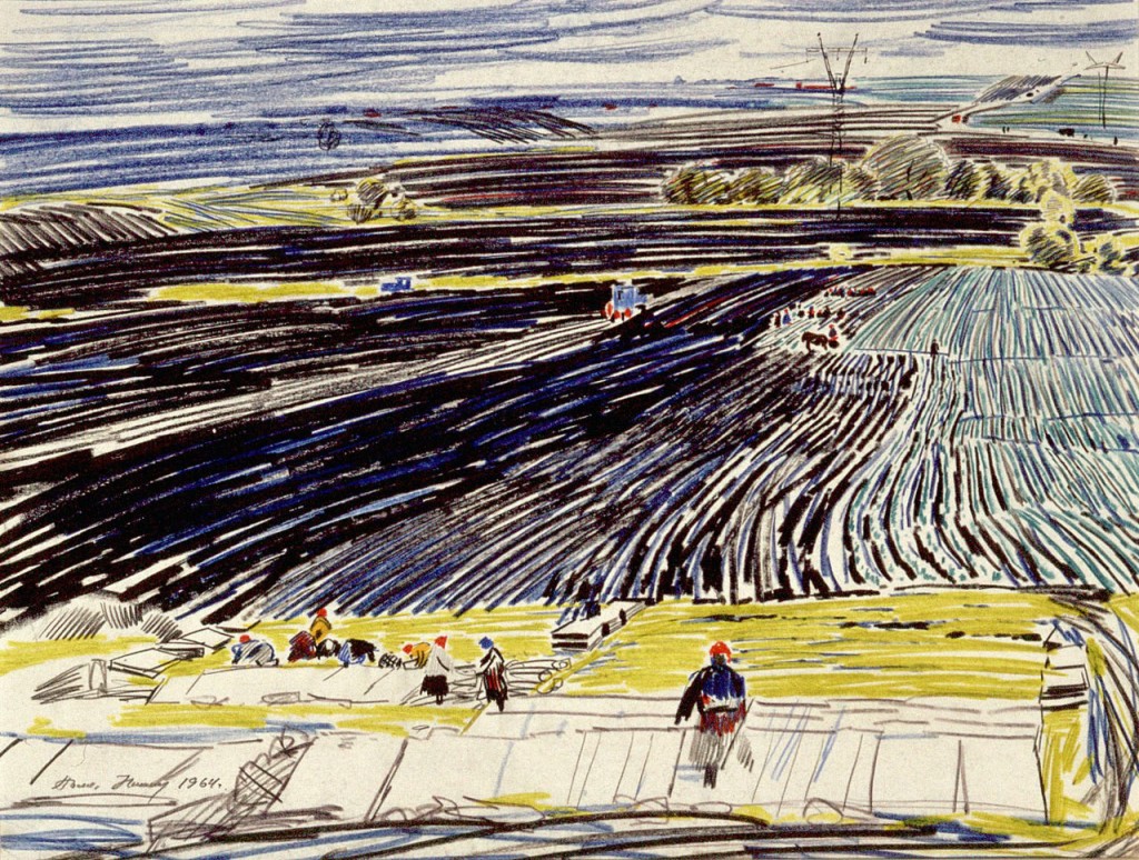 37-Станислав Никиреев - Поле, цветные карандаши, 1964
