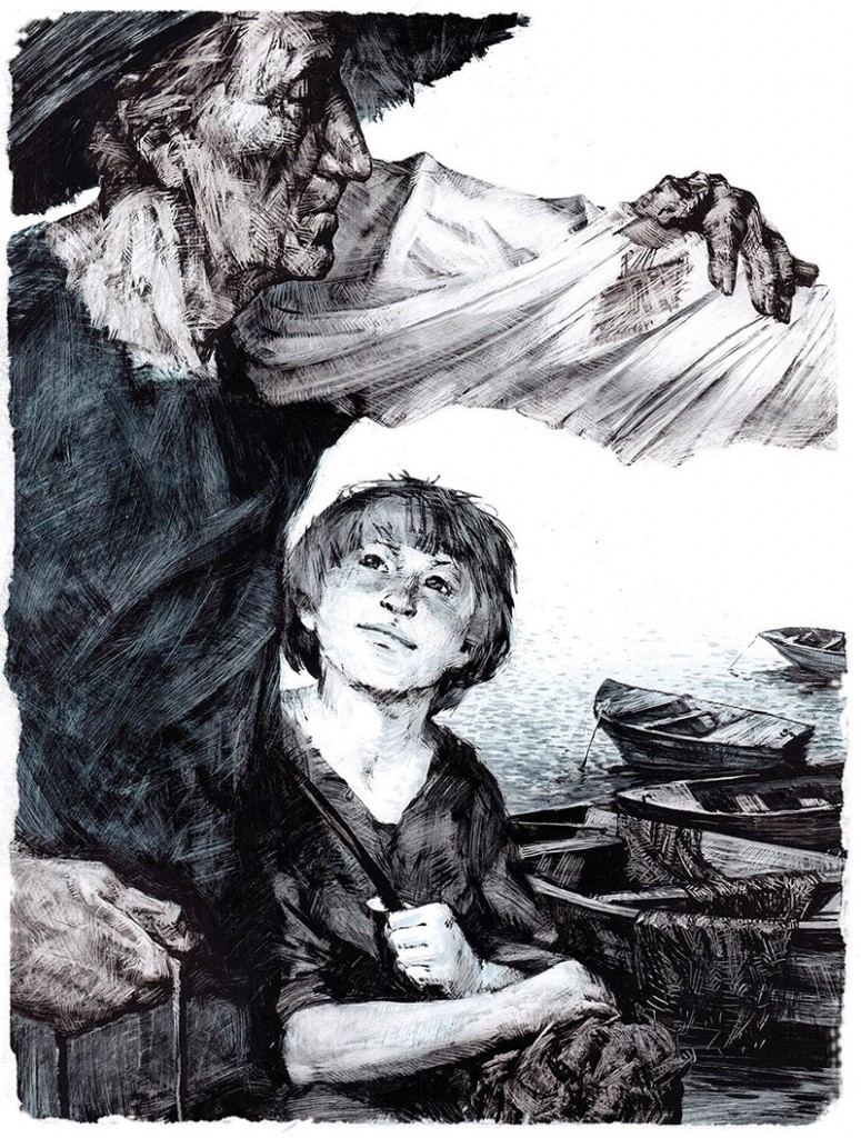Старик и море, иллюстрация Славы Шульца-02