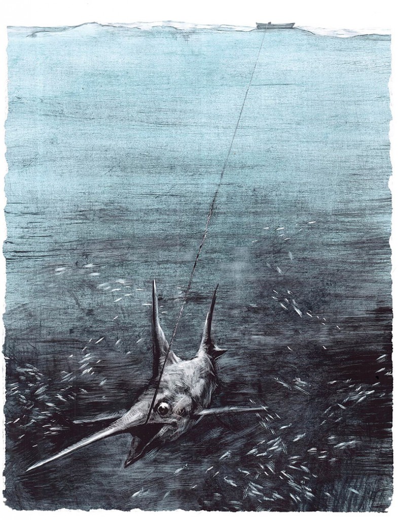 Старик и море, иллюстрация Славы Шульца-06