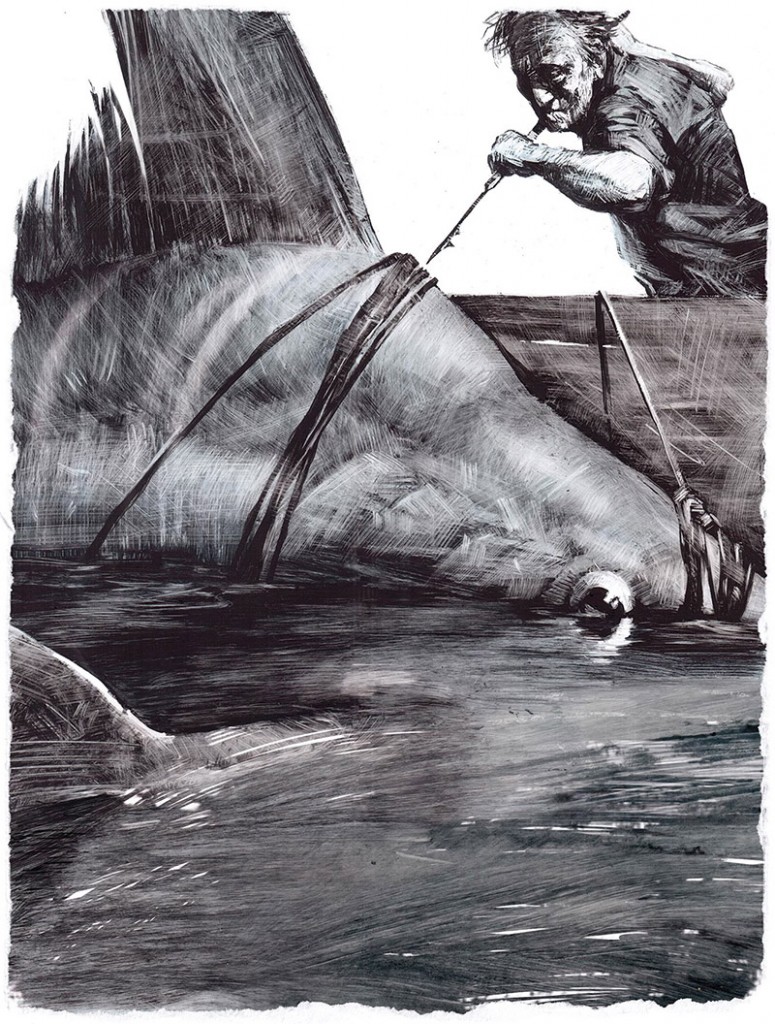 Старик и море, иллюстрация Славы Шульца-07