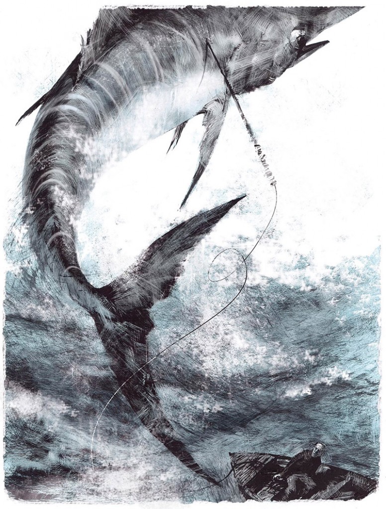 Старик и море, иллюстрация Славы Шульца-08